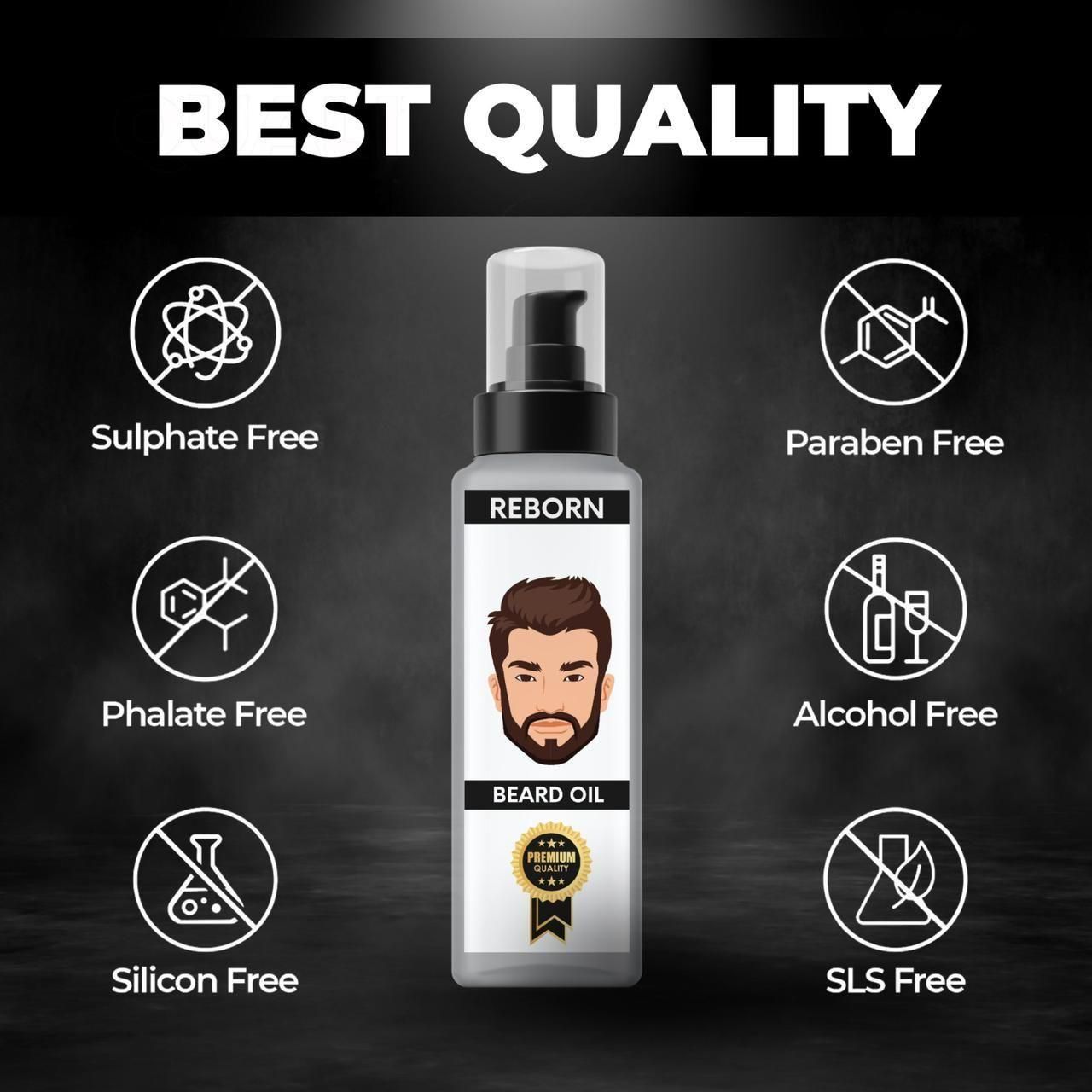 Reborn Beard Oil 100ml - Nourish and Revitalize Your Beard (Pack of 2)