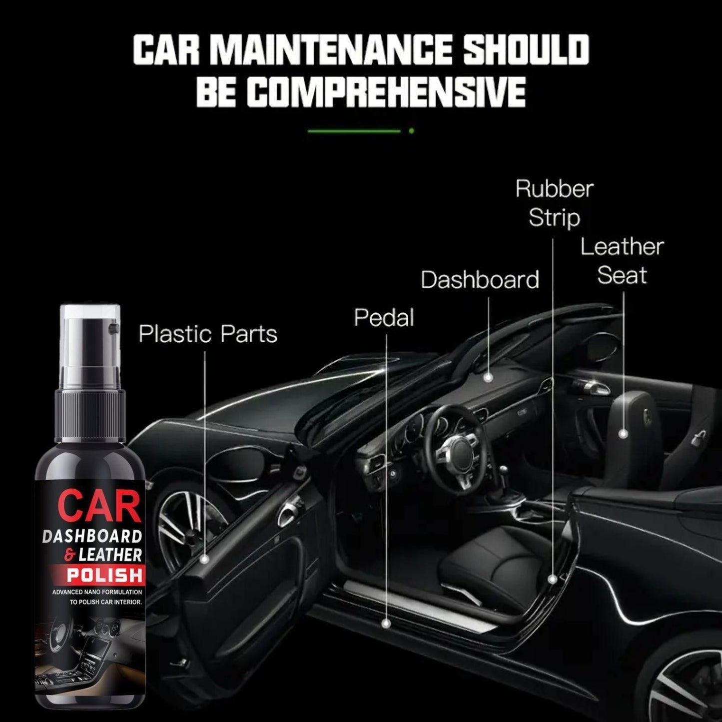 Dashboard Polish And Leather Conditioner + Protectant Car Dashboard Polish