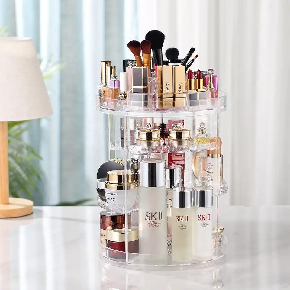 Transparent Large 360 Degree Rotation Cosmetic Storage