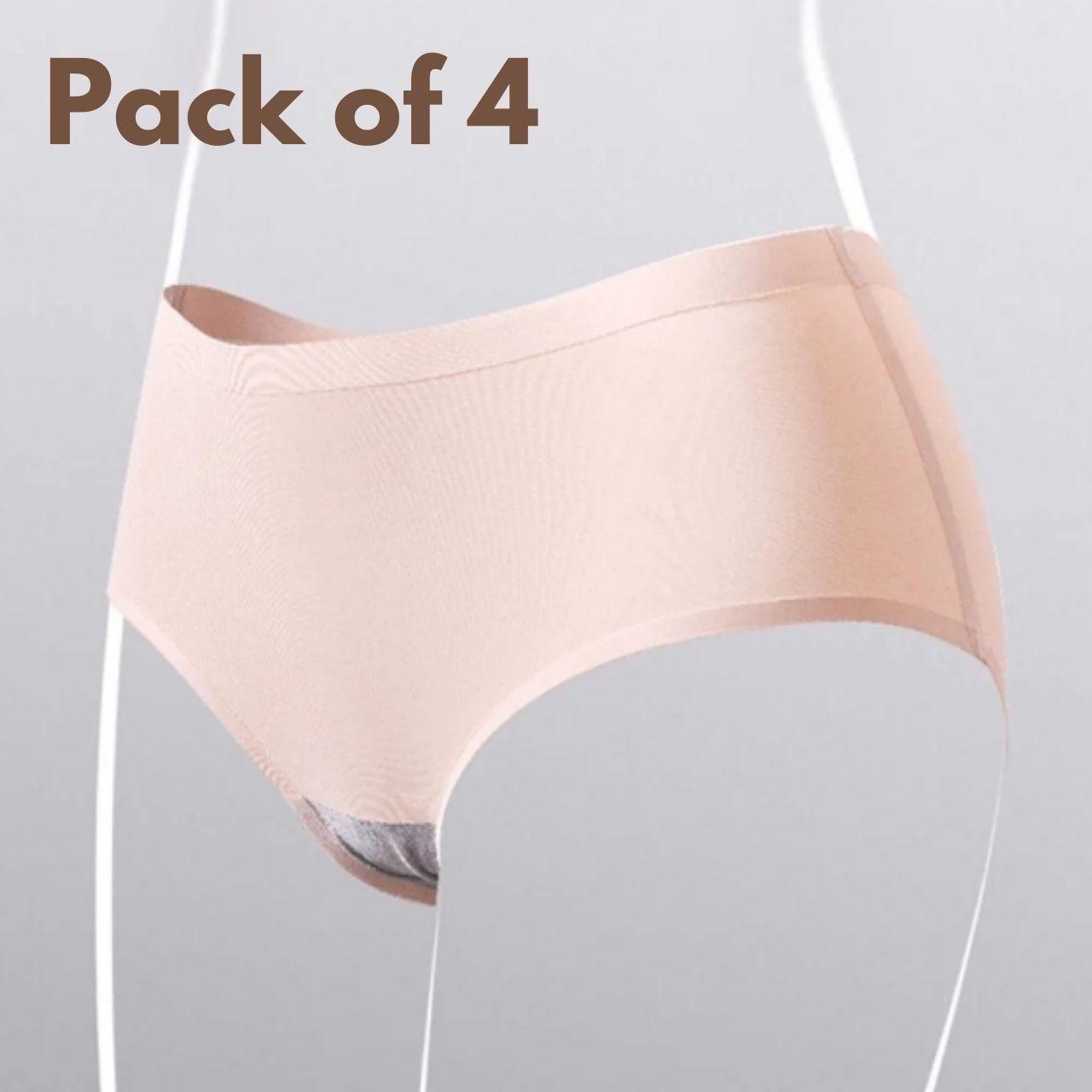 Womens Leak Proof Panties Personal Care (Pack of 4) Assorted Color