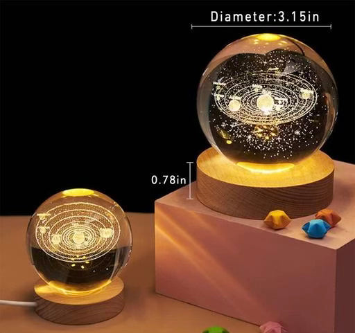 galaxy crystal 3d ball night lamp