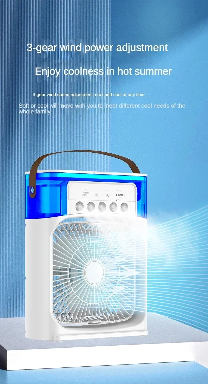 Portable Humidifier Fan AIr Conditioner Household Small Air Cooler Hydrocooling Portable Air Adjustment For Office 3 Speed Fan