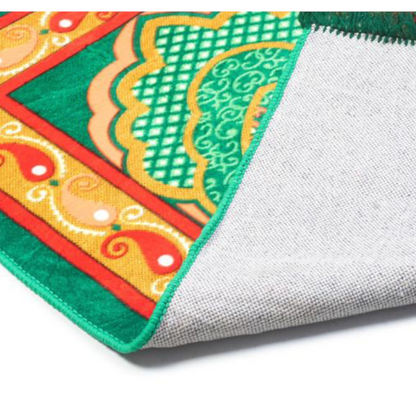 Aarya traders Cross-Stiched Velvet Janamaz, Thick, Anti Skid, Soft and Comfortable