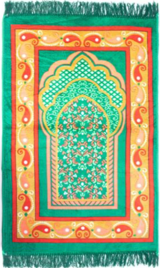 Aarya traders Cross-Stiched Velvet Janamaz, Thick, Anti Skid, Soft and Comfortable