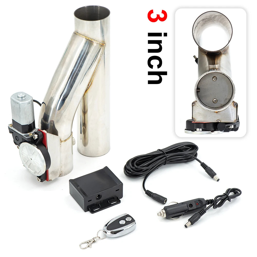 Stainless Steel Y Pipe Single Valve Electric Exhaust E-Cutout ON/OFF Valve With Remote Or Switch Controller